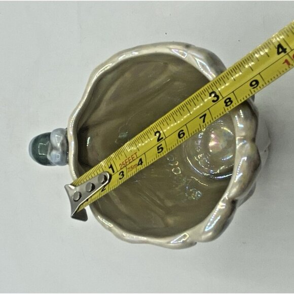 Vintage 70s Fitz & Floyd Dragonfly Cup Pearl Iridescent Ceramic Floral Mug Retro - Picture 7 of 12